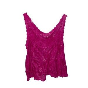 Lace Top in Fuchsia Size Small